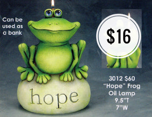 “Hope” Frog Oil Lamp